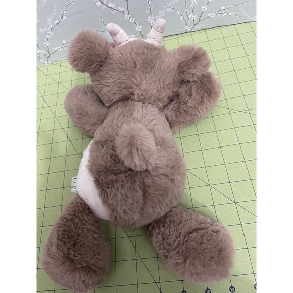 Aurora Flopsie Gemini Goat Plush Brown Huggable Lovey Stuffed Animal 12 Inch - Picture 7 of 12
